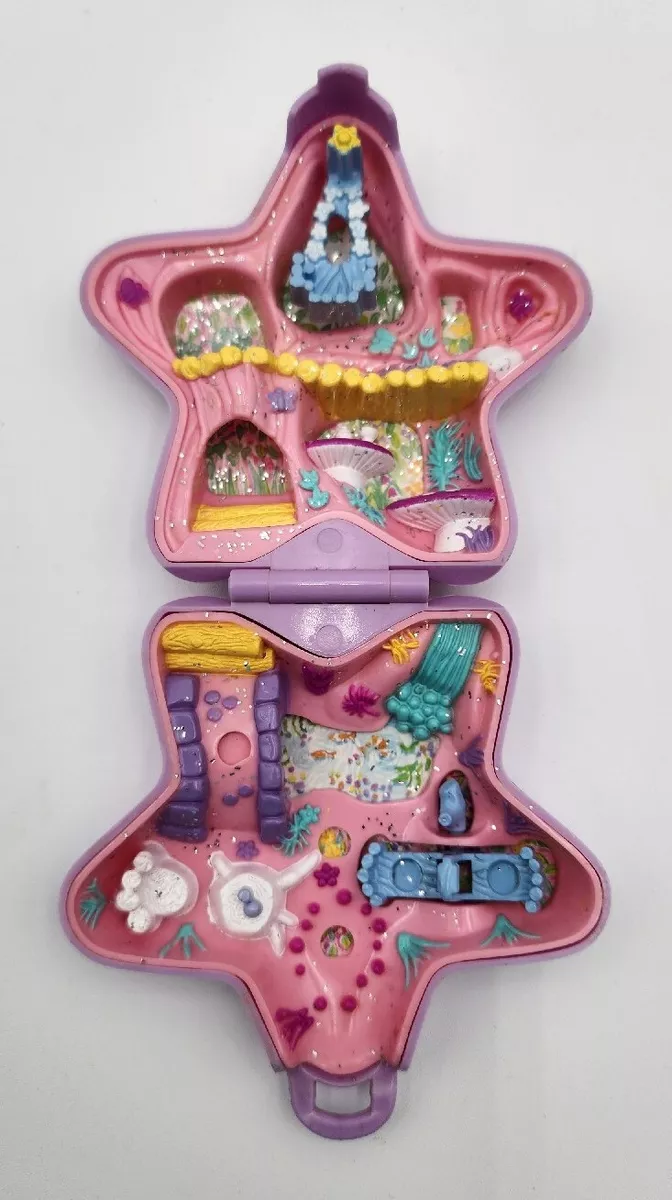 Vintage Polly Pocket 1992 Bluebird Fairy Fantasy Purple Star Compact Only