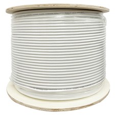 Cat6A Plenum CMP 1000ft 23AWG 100 Bare Copper 750 Mhz Ethernet Cable, UTP White
