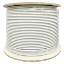Cat6A Plenum CMP 1000ft 23AWG 100% Bare Copper 750 Mhz Ethernet Cable, UTP White