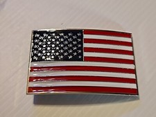 AMERICAN FLAG STARS  BARS U.S.A. Metal Belt Buckle