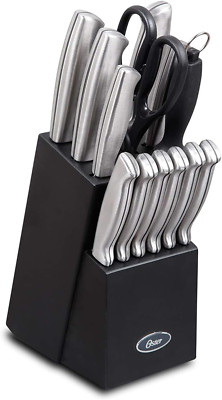 Oster Baldwyn Cutlery Block Set Knife 14 pc Stainless Steel Kitchen Knives, NEW