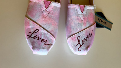 Toms Schuhe 39,5 Taylor Swift Lover Schrifzug Glitzer Tie-Dye/Batik Pastell Pink
