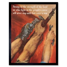 USA Government War WWII Strength Advert Poster Wall Art Print Framed 12x16