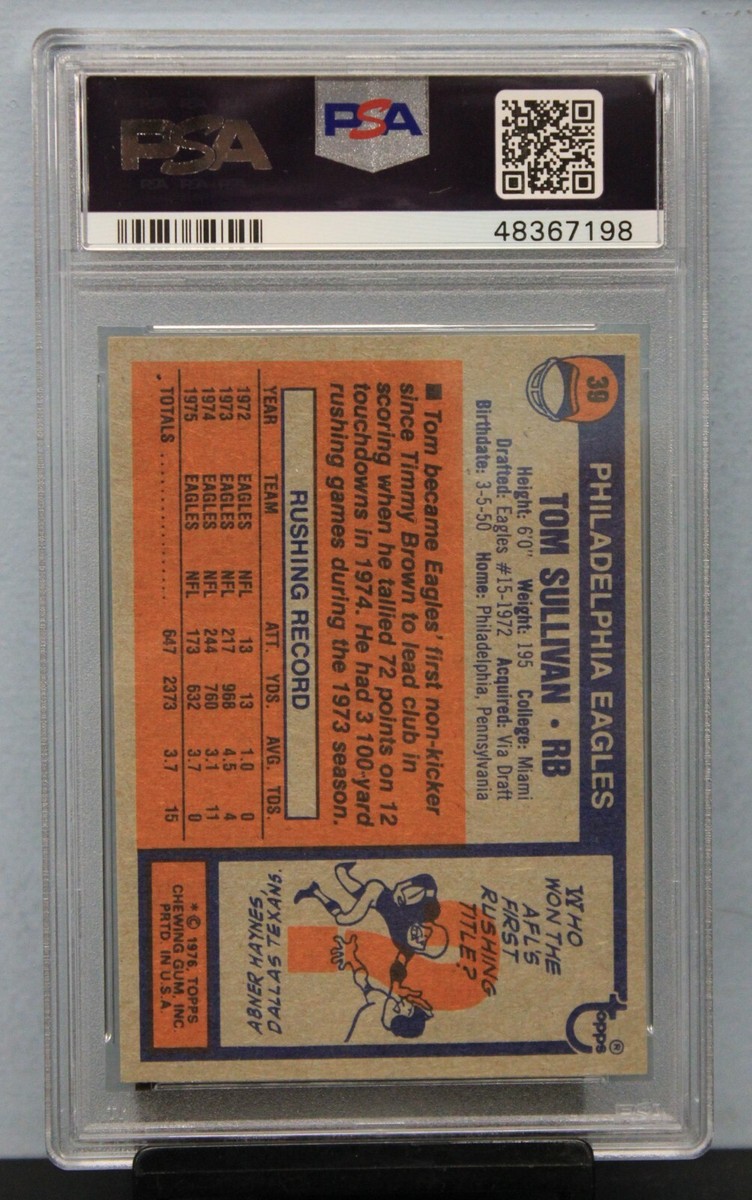 1976 TOPPS # 39 Tom Sullivan PSA 8 NM-MT # 48367198 PHILADELPHIA
