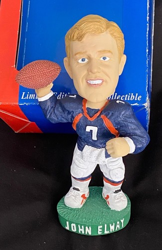 JOHN ELWAY BRONCOS #7 BOBBLEHEAD (ORIG BOX-2002) + TERRELL DAVIS BAMMER-2000 - Picture 2 of 12