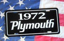 1972 Plymouth License Plate Tag 72 Satellite Sebring Sport Fury Valiant Scamp