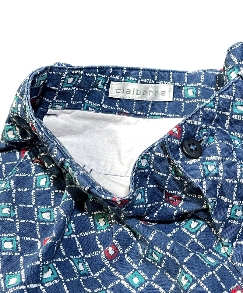 Vintage Claiborne Geométrico Cintura Media 100% Algodón Colorido Mujer’s Talla 29 Foto 2 de 4