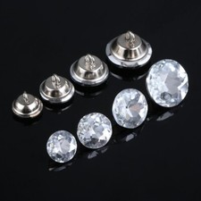 10xDiamond Crystal Glass Upholstery Buttons Decorative Nails Tacks Studs 14-22mm
