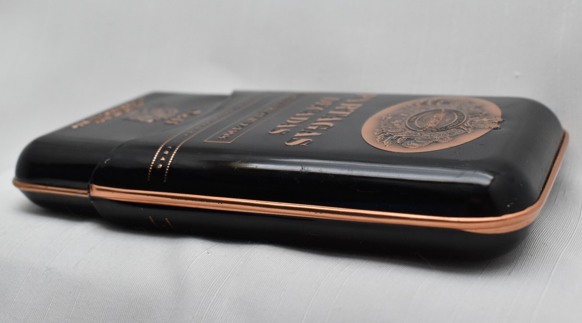 Partagas Decadas No. II Cigar Tin Black Copper Embossed