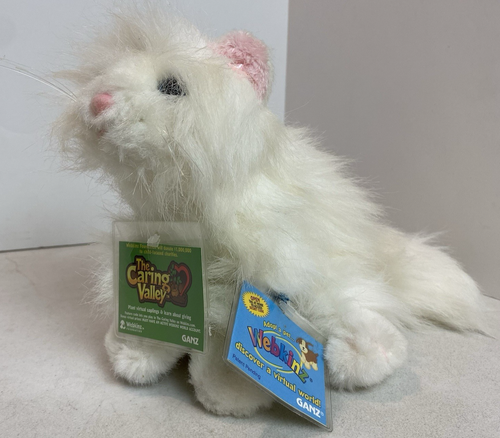 New Webkinz White Persian Cat Kitty Shaggy Tags Sealed Code HM110 Blue Eyes - Picture 8 of 8