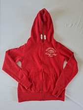 Ladies Hoodie Atmosphere Size 6 Zip Front Long Sleeve Red 10034