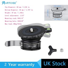 65MM Camera Tripod Leveling Base Fast Flip Lock Tripod Head Panoramic Load 20kg