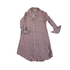 11.1.TYLHO Shirt Dress Roll-Tab Sleeve Button Down Casual Medium