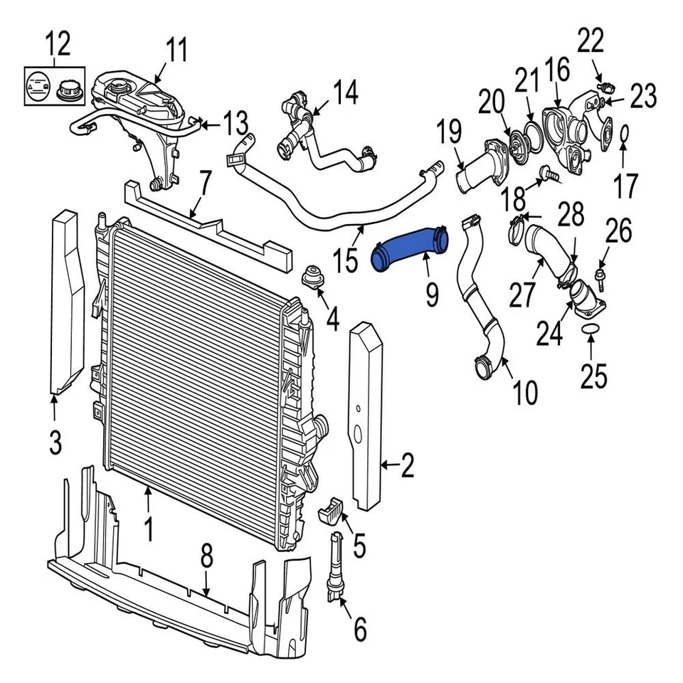 For Jaguar XJR 2006-2009 Jaguar C2C24690 Lower Radiator Coolant Hose Foto 2 de 4