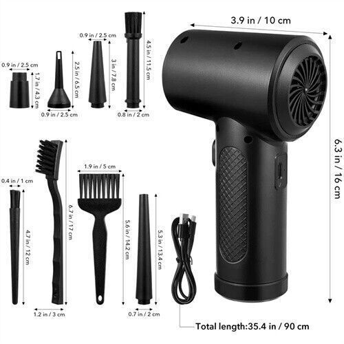 Powerful 51000 RPM Electric Wireless Air Duster Blower Cleaner For Computer PC - 第 6/11 張圖片