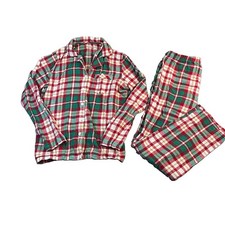 Jammies For Your Families Red Green Plaid Christmas Flannel Pajama Set Size S