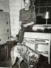 Vintage Photo Young Man With Pet Dog Bullmastiff 1940’s