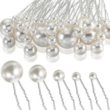 40 Pack White Pearl Hair Pins Bridal Wedding Bobby Pins for Bridesmaids Mix Size