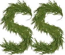 2-Pack 6ft Artificial Norfolk Pine Christmas Garland Real Touch Greenery Decor