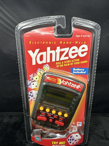 NEW Yahtzee Electronic Handheld Game 1999 Clear Milton Bradley Hasbro SEALED