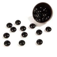 14MM Natural Black Agate Large Hole Beads Rondelle Donut Beads 80021194-S63