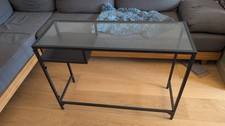 IKEA VITTSJÖ Schreibtisch Laptoptisch, Schwarz, Glas, 35x65 Cm