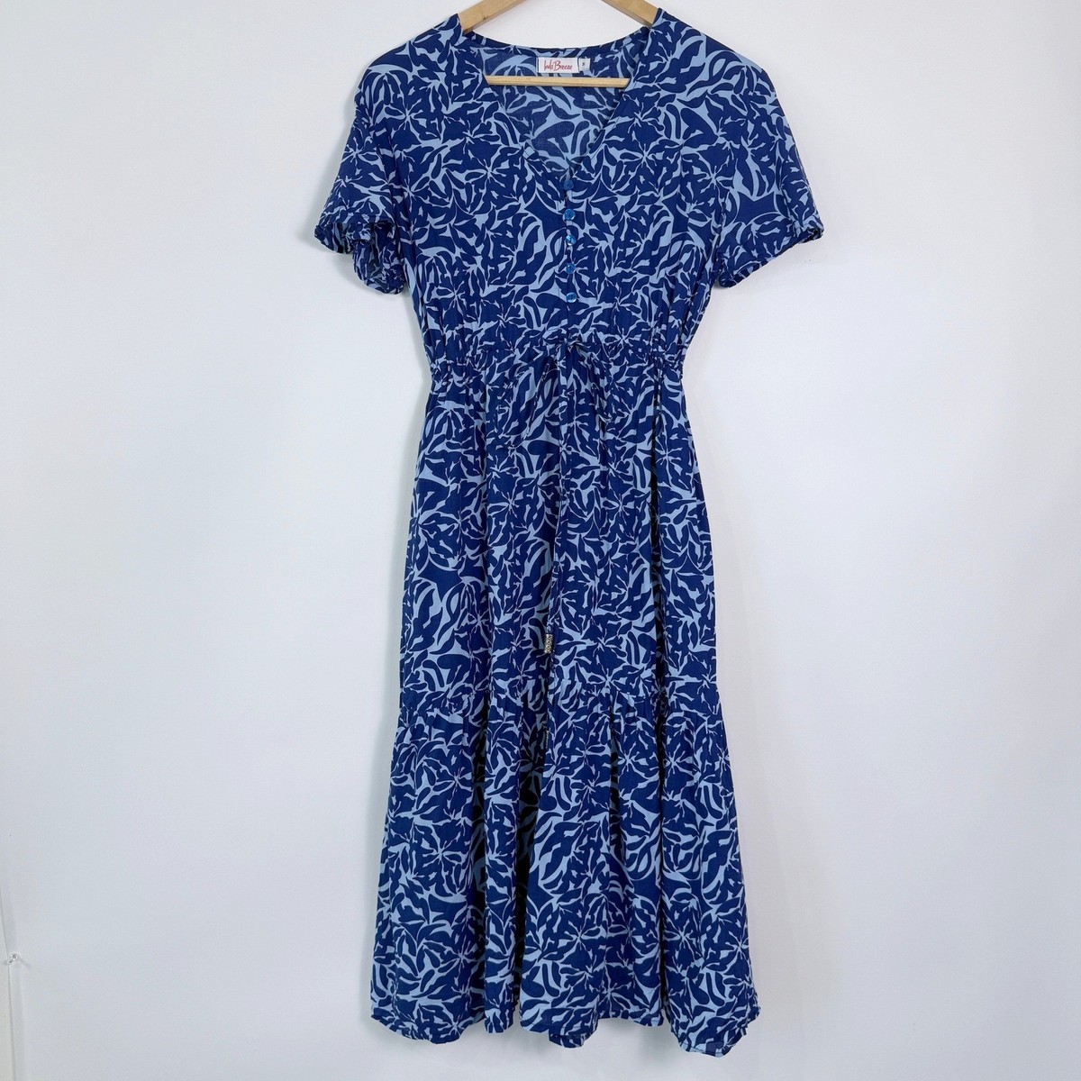 blue three drawer dresser Blue/Grn Floral Tiered Midi Dress w Navy Trim  Peacocks & Pearls Lexington
