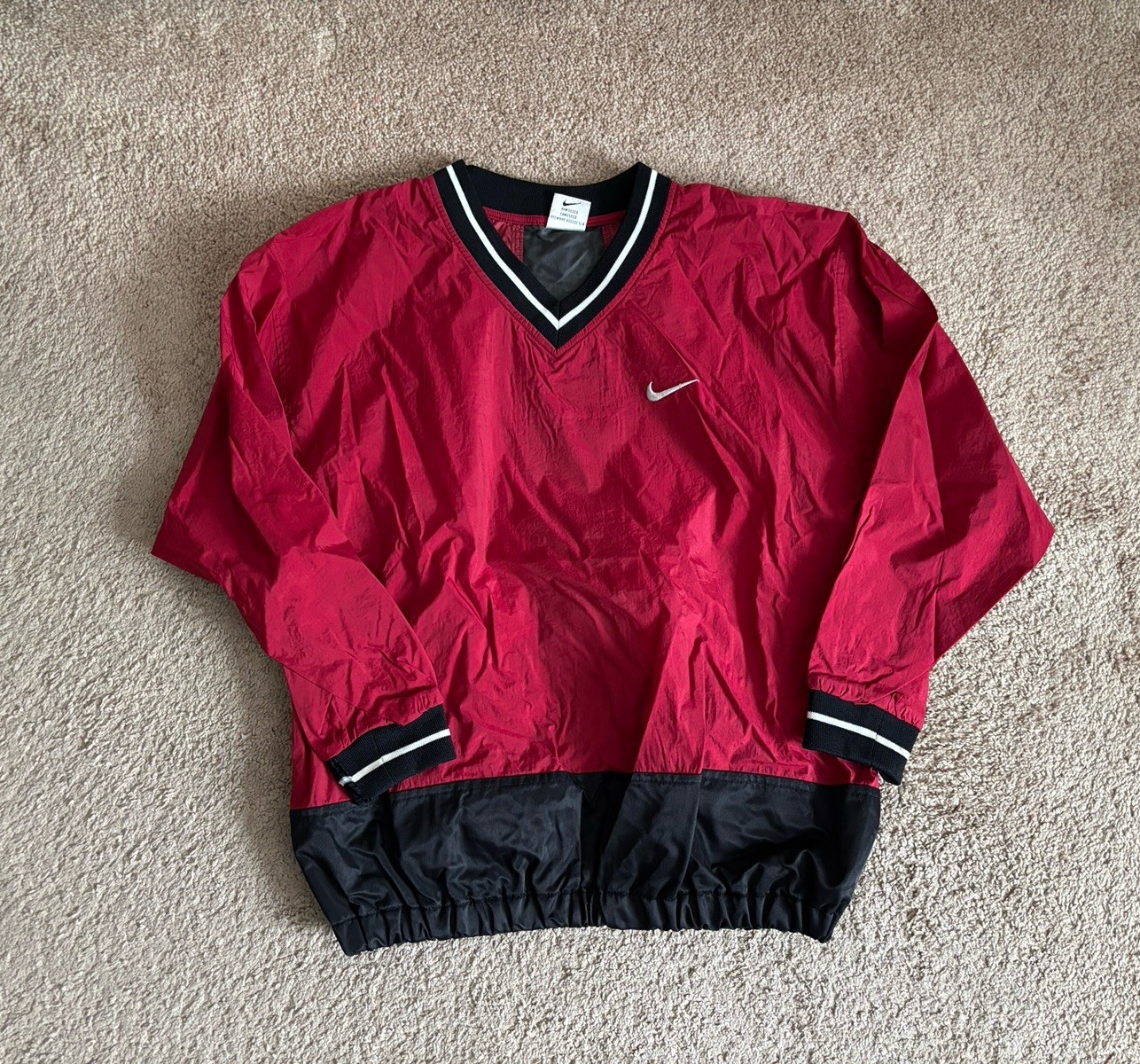 SACAI X NIKE Giacca a vento Nike vintage uomo grande rossa nera bianca nylon golf Y2K anni 90