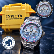 Invicta 51063 Pro Diver 43mm Crane Cherry Blossom Dial Watch NEW Hard Case