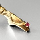 14k Yellow Gold Ballet Slipper w Spinel Vintage Charm 3.1g — photo 2