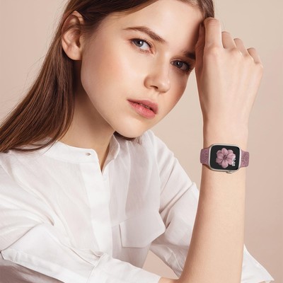 6 Pack Floral Engraved Bands Compatible with Apple Watch  display picture 1