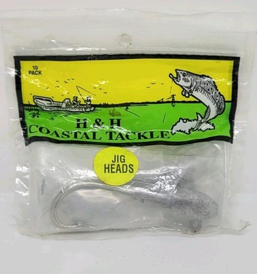 H & H Coastal Tackle Pack of 4 Jig Heads 1 oz Fishing BIG GAME Unpainted Gray 