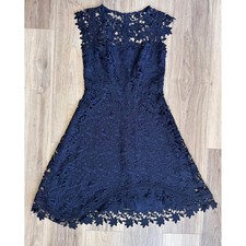 Eliza J Floral Lace High Low Cocktail Dress Sz 8 Polished Modern Romantic Chic