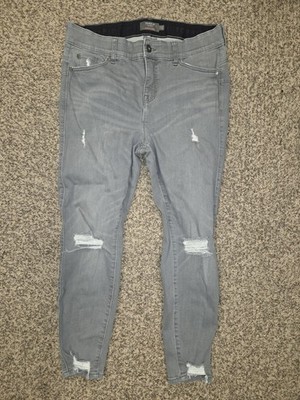 Torrid Bombshell Skinny Jeans Super Soft High Rise Distressed Gray sz 16R