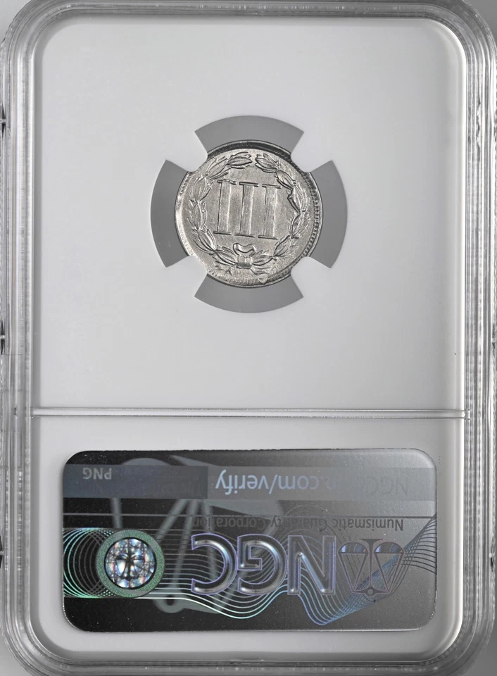 1866  3CN THREE CENT NICKEL  NGC AU DETAILS "CLEANED"    #8404746-031 - Image 4 of 4