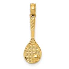 14k 3-D Tennis Racquet and Ball Charm C3538