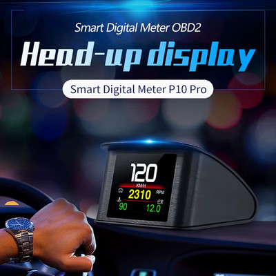 P10 Pro OBDII Smart Digital Speedometer Gauge On-board Computer Car HUD OBD2 Dis
