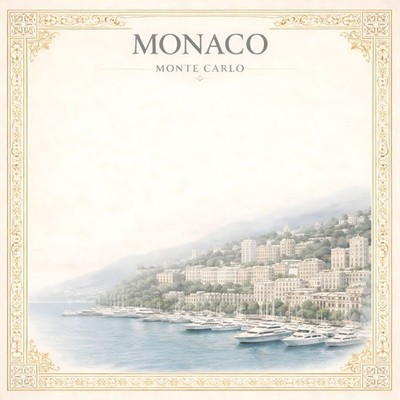 Monaco, Monte Carlo, scrapbook paper, Scrapbook Customs 31310