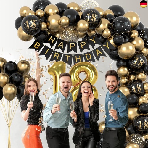 18 Geburtstag Deko, 18. Geburtstag Junge Mädchen, 18 Jahr Geburtstagdeko, Happy - Bild 7 von 8