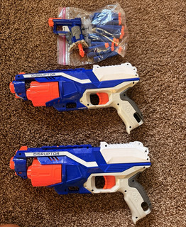 NERF N Strike Elite Disruptor Dart Blasters Lot of 2 w/ Soft Darts & Accessories