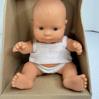 NIB Miniland Educational Baby Doll Caucasian Girl 8'' Anatomically Correct
