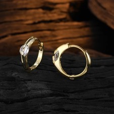1ct Planet Orbiting Moissanite D VVS Hoop Sterling Silver Earrings YG Gift