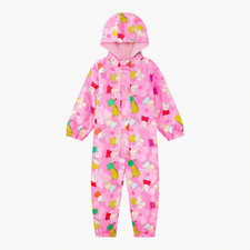 Girls Peppa Pig Puddle Suit All in One Waterproof Rain Coat Pink Age 18m - 8 Yrs