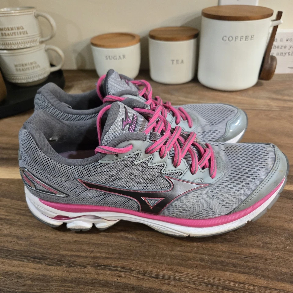 Mizuno Wave Inspire 12 Gray Pink Running Shoes Athletic Sneakers Womens Size 9 - Image 3 of 4