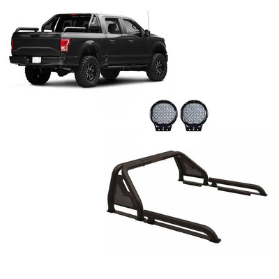 Black Horse GLADIATOR Roll Bar Chase Rack w/9''LED Modular Black fit 07-26 Tundra