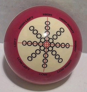 2.3" Billiard Cue Ball Pool Table Training Ball with Standard Lines and Dots Red