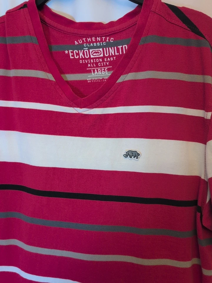 Camisa Ecko Unltd L Rayas Rojas Foto 3 de 4