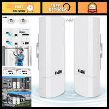 300Mbps Wireless Bridge Outdoor CPE WiFi Kit  2.4GHz P2P Link 1KM Range, 2-Pack