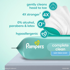 Baby Wipes, Complete Clean Baby Fresh Scented Wipe, Gently Cleans Head to Toe...