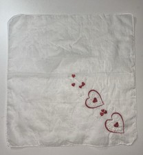 Vintage Valentine Red Heart Handkerchief Hanky Hankie  24 - 12  